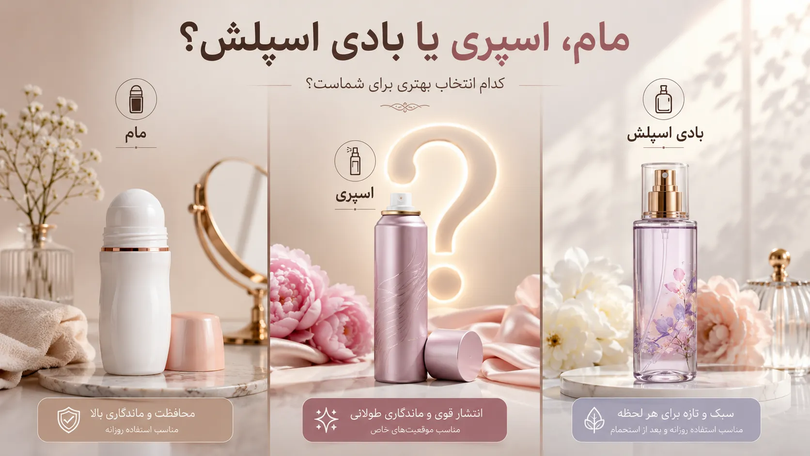 مام، اسپری یا بادی اسپلش؟ 2 مام اسپری یا بادی اسپلش