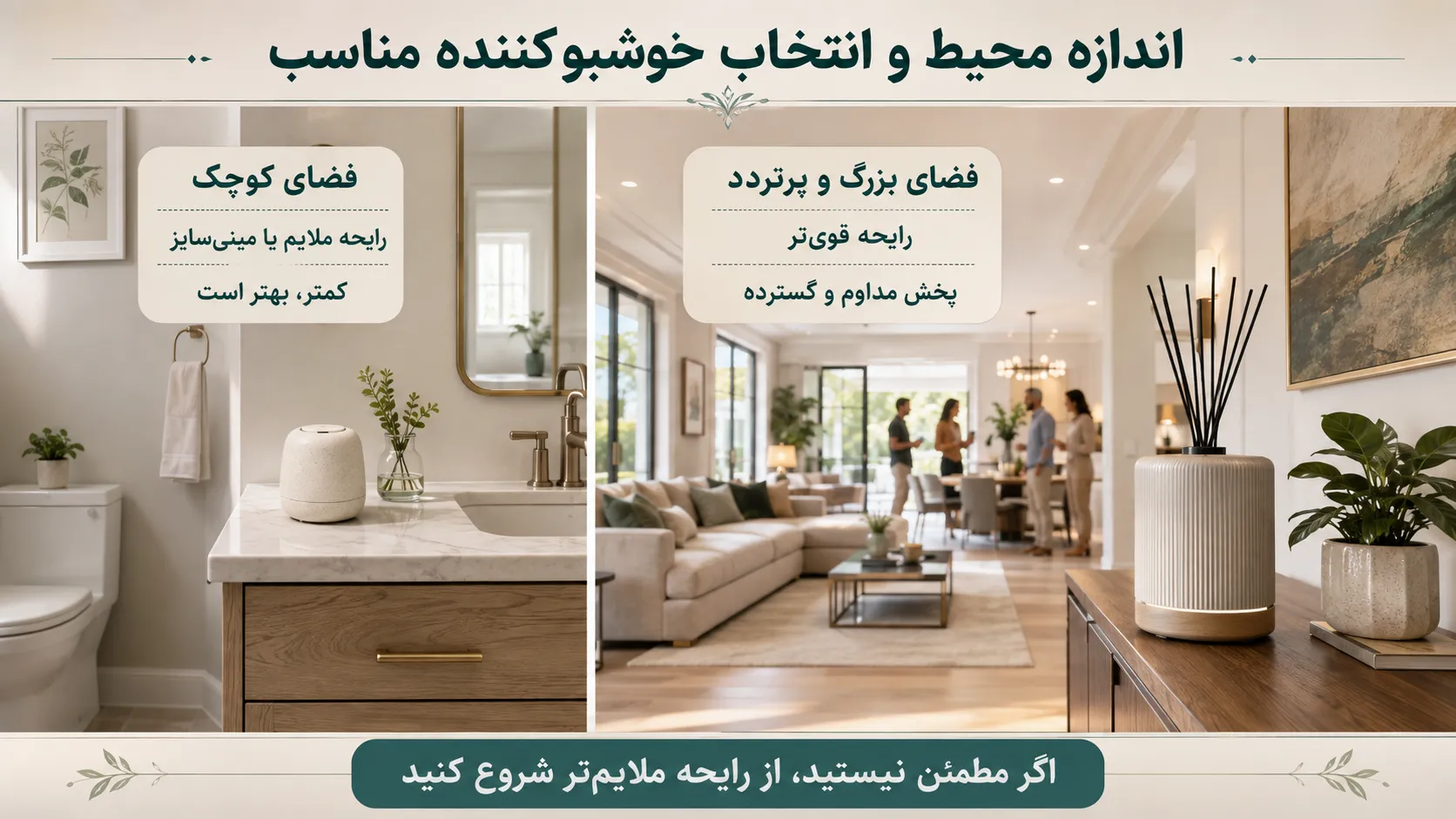راهنمای انتخاب خوشبو کننده محیط مناسب 6 راهنمای انتخاب خوشبو کننده محیط مناسب